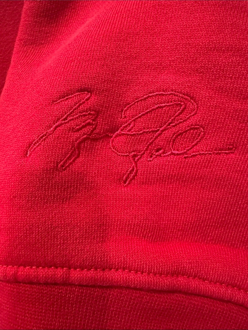 Jordan Red Hooded Pullover with Embroidered Jumpman and Autograph